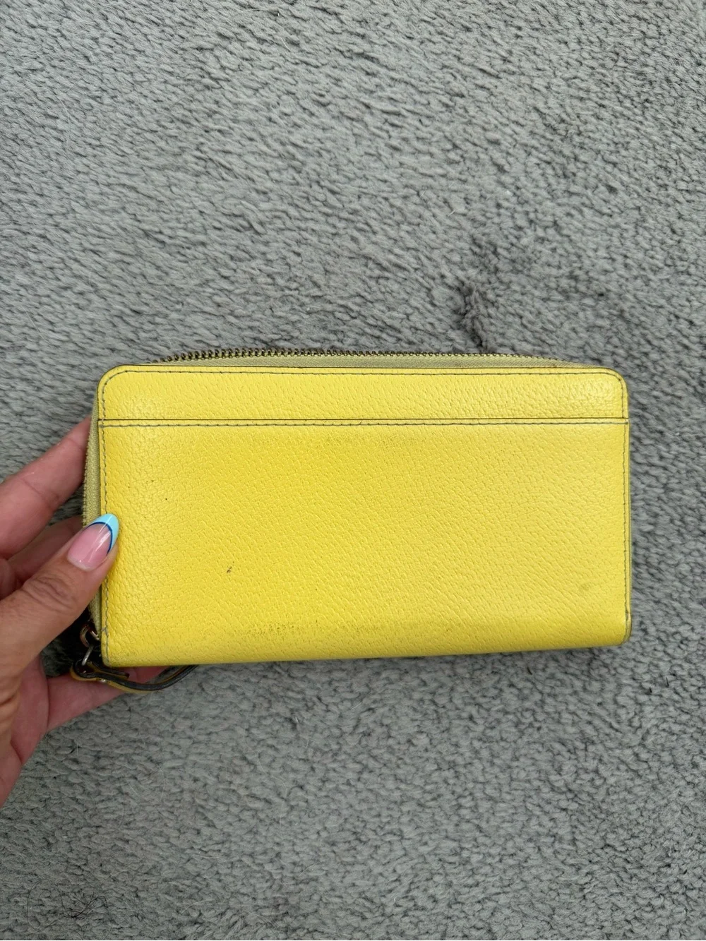 kate spade bright yellow zip-around wallet